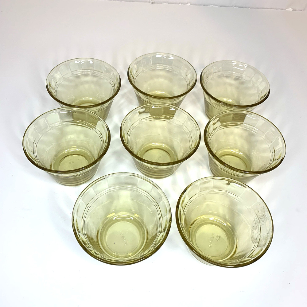 Vintage Forte Crisa Amber Custard Cups Set Of 8 Made In Mexico Set Of 8